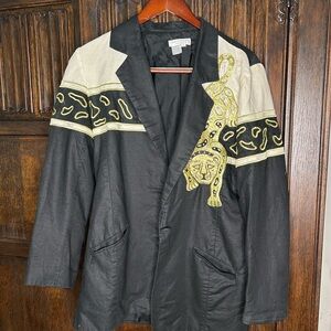 Vintage Lew Magram Black and Gold Embroidered Jacket